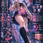 女子高生の人体解剖図のAIイラスト