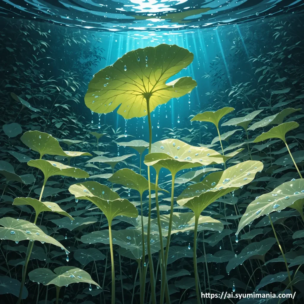 水中の植物のAIイラスト